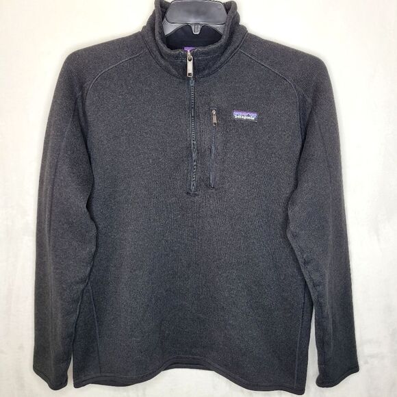 Patagonia Charcoal Gray Quarter Zip Better Sweater Fleece Pullover Size Large - Picture 1 of 6